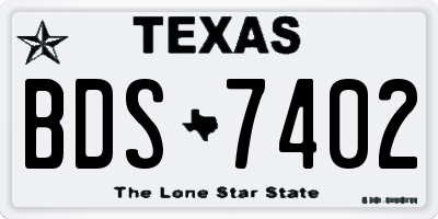 TX license plate BDS7402