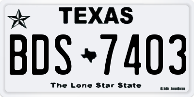 TX license plate BDS7403