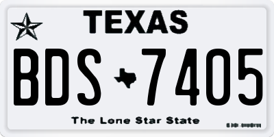 TX license plate BDS7405