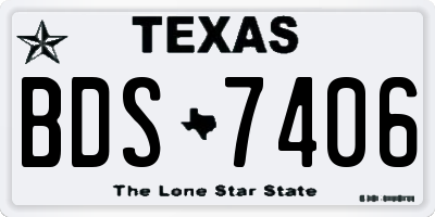 TX license plate BDS7406