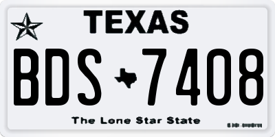 TX license plate BDS7408