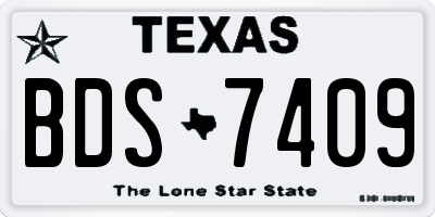 TX license plate BDS7409