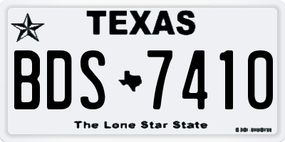 TX license plate BDS7410
