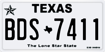 TX license plate BDS7411