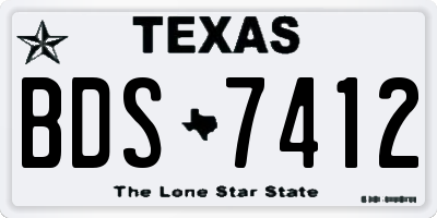 TX license plate BDS7412