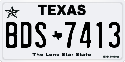 TX license plate BDS7413