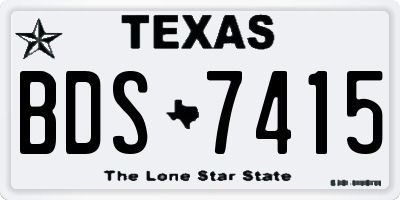 TX license plate BDS7415