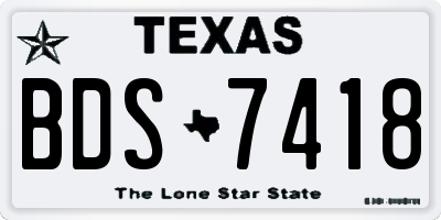 TX license plate BDS7418
