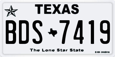 TX license plate BDS7419