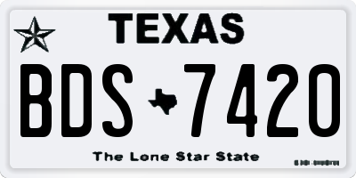 TX license plate BDS7420