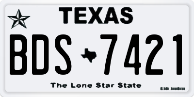TX license plate BDS7421