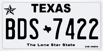 TX license plate BDS7422