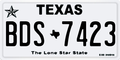 TX license plate BDS7423