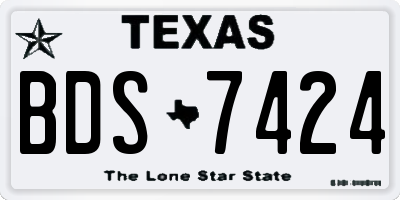 TX license plate BDS7424