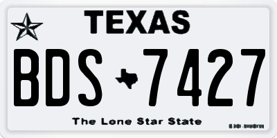 TX license plate BDS7427