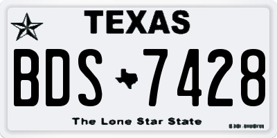 TX license plate BDS7428