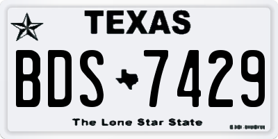 TX license plate BDS7429