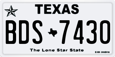 TX license plate BDS7430
