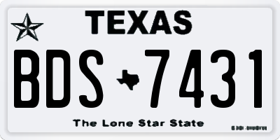 TX license plate BDS7431