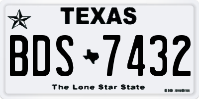 TX license plate BDS7432