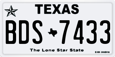 TX license plate BDS7433