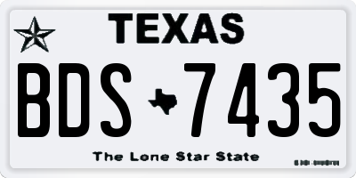 TX license plate BDS7435