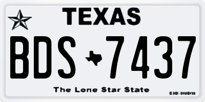 TX license plate BDS7437