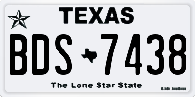 TX license plate BDS7438