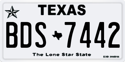 TX license plate BDS7442