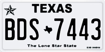 TX license plate BDS7443