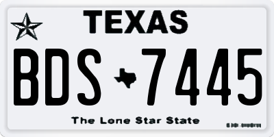 TX license plate BDS7445