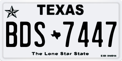 TX license plate BDS7447