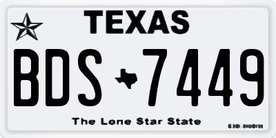 TX license plate BDS7449
