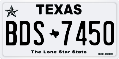 TX license plate BDS7450
