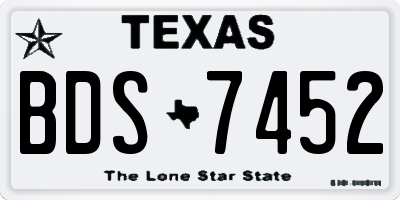 TX license plate BDS7452