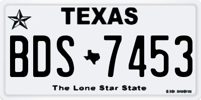 TX license plate BDS7453