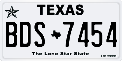 TX license plate BDS7454