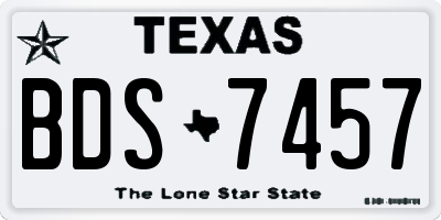 TX license plate BDS7457