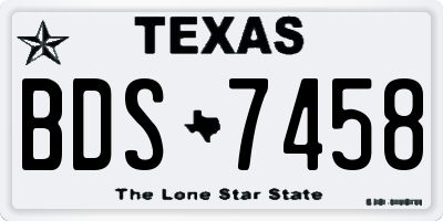 TX license plate BDS7458