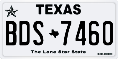 TX license plate BDS7460