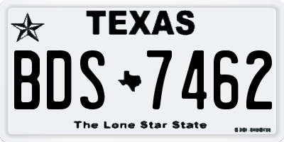 TX license plate BDS7462