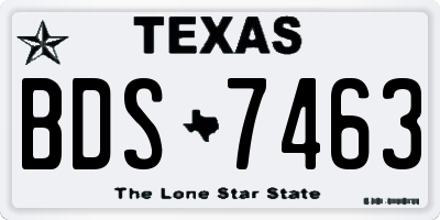 TX license plate BDS7463