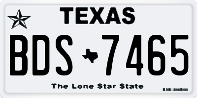 TX license plate BDS7465