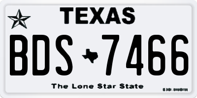 TX license plate BDS7466