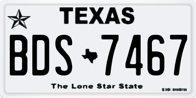 TX license plate BDS7467