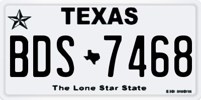 TX license plate BDS7468