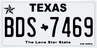 TX license plate BDS7469