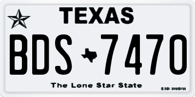 TX license plate BDS7470