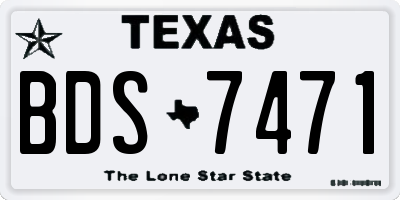 TX license plate BDS7471