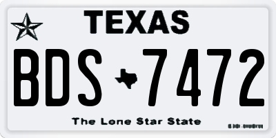 TX license plate BDS7472
